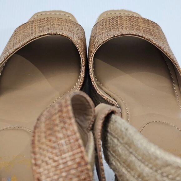 NEW Sam Edelman Vada Espadrille Women 10 Wedge Sandal Platform Woven Brown Jute - Picture 10 of 13